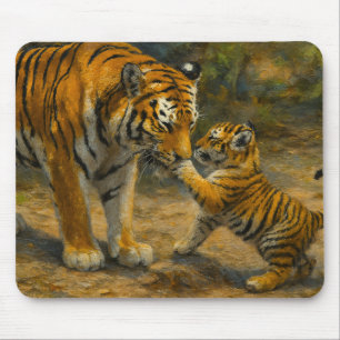 Whispers in the Wild – Tijger en welp in het bos Muismat