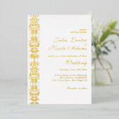 Whispers Lake Swan Lotus Flowers Mandala Wedding Folie Uitnodiging (Staand Voorkant)