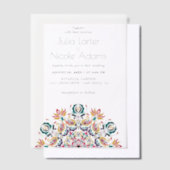 Whispers Lake Swan Lotus Flowers Mandala Wedding Vellum Uitnodigingen (Offset)
