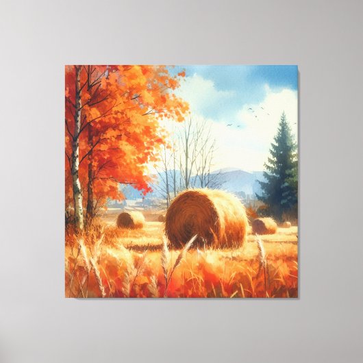 Whispers of Autumn: Een Waterverf Serenade Canvas Afdruk (Voorkant)