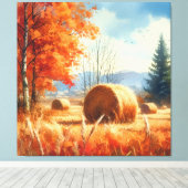 Whispers of Autumn: Een Waterverf Serenade Canvas Afdruk (Insitu (Houten vloer))