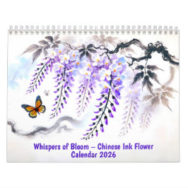 Whispers of Bloom Chinese Ink Flower Calendar 2026 Kalender