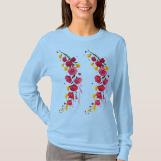 Whispers of Bloom Midnight Garden Petals in the Da T-shirt