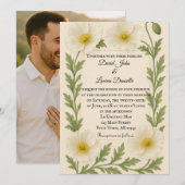 Whispers of Bloom Photo Wedding Invitation Kaart (Voorkant / Achterkant)