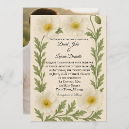 Whispers of Bloom Photo Wedding Invitation Kaart