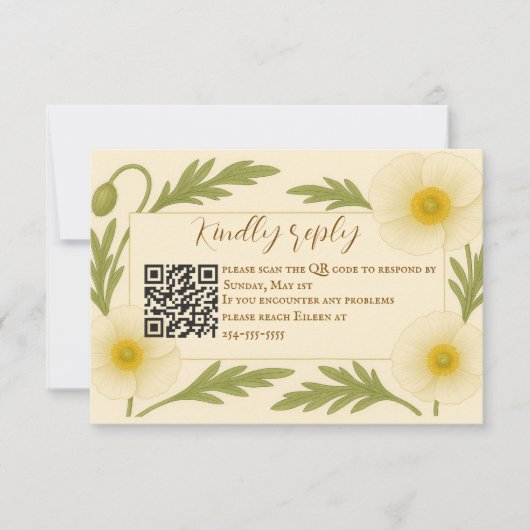 Whispers of Bloom QR Code RSVP Card (Voorkant)