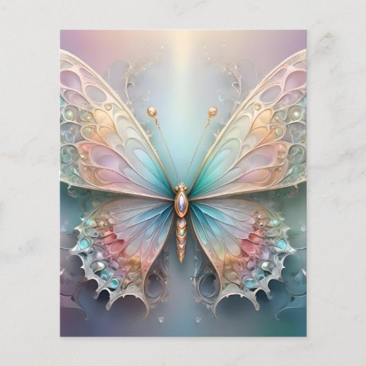 Whispers of Color: Pastel Fractal Butterfly Dream Flyer (Voorkant)