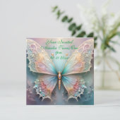 Whispers of Color: Pastel Fractal Butterfly Dream Kaart (Staand voorkant)
