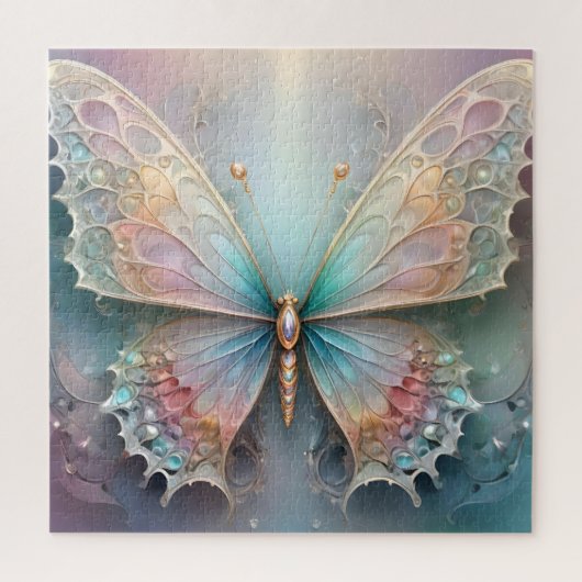 Whispers of Color: Pastel Fractal Butterfly Dream Legpuzzel (Verticaal)