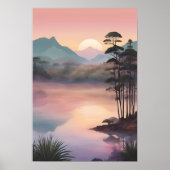 Whispers of Dawn – Serene Sunrise Over Forests Poster (Voorkant)