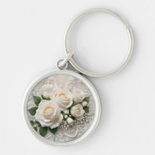 Whispers of Elegance: Roos Lace, en tijdloze gelof Sleutelhanger