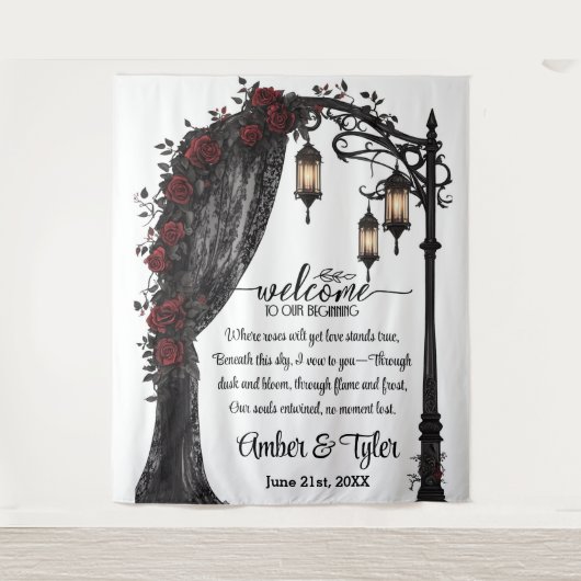 Whispers of Forever Romantic Welcome Backdrop Wandkleed (Voorkant)
