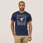 Whispers of Grace: Duif Design Print T-shirt (Voorkant volledig)
