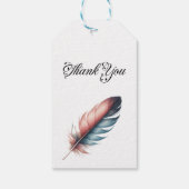 Whispers of Grace Feathered Elegance Minimalisme Cadeaulabel (Achterkant)