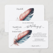 Whispers of Grace Feathered Elegance Minimalisme Kaart (Voorkant / Achterkant)