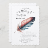 Whispers of Grace Feathered Elegance Minimalisme Kaart (Voorkant / Achterkant)