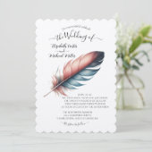 Whispers of Grace Feathered Elegance Minimalisme Kaart (Staand voorkant)