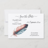 Whispers of Grace Feathered Elegance Minimalisme Save The Date (Voorkant)
