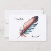 Whispers of Grace Feathered Elegance Minimalisme Save The Date (Achterkant)