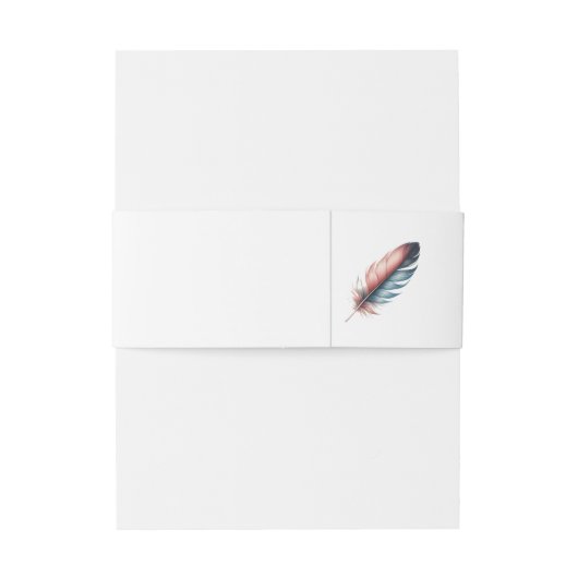 Whispers of Grace Feathered Elegance Minimalisme Uitnodigingen Wikkel (Achterkant Voorbeeld)