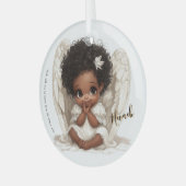Whispers of Heaven: Angelic Innocence in Lace Glas Ornament (Voorkant links)