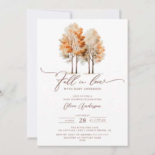 Whispers of Herfst Baby shower Uitnodiging (Voorkant)