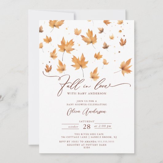 Whispers of Herfst Baby shower Uitnodiging (Voorkant)