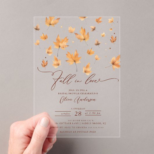 Whispers of Herfst Bridal Shower Invitation Acryl Uitnodigingen (Insitu (Draagbaar))
