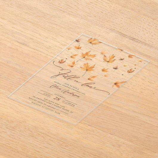 Whispers of Herfst Bridal Shower Invitation Acryl Uitnodigingen (Laagn)
