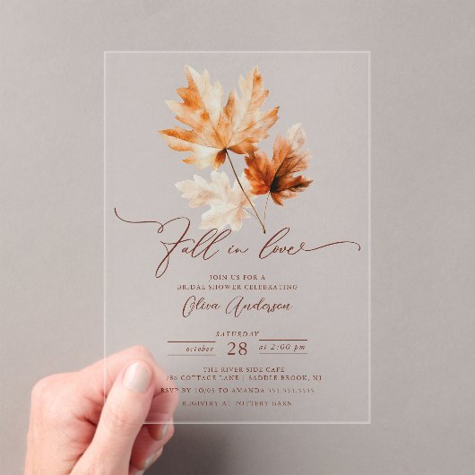 Whispers of Herfst Bridal Shower Invitation Acryl Uitnodigingen (Insitu (Draagbaar))
