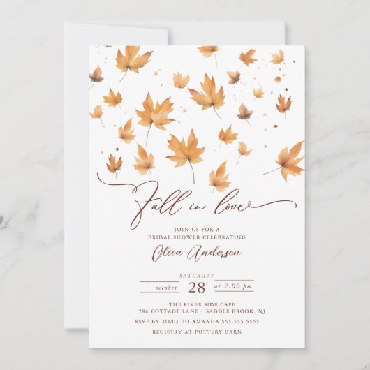 Whispers of Herfst Bridal Shower Invitation Kaart (Voorkant)