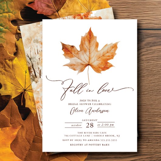 Whispers of Herfst Bridal Shower Invitation Kaart