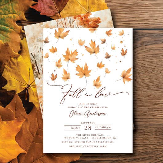 Whispers of Herfst Bridal Shower Invitation Kaart