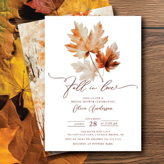 Whispers of Herfst Bridal Shower Invitation Kaart