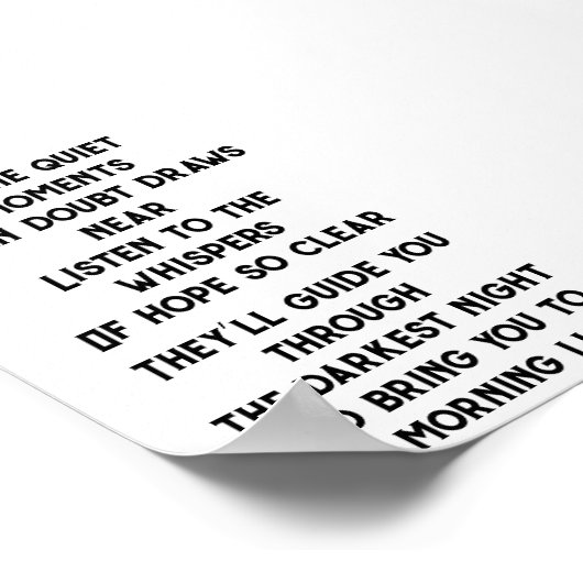 Whispers of Hope inspirerend minigedicht Poster (Hoek)