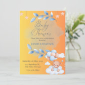 Whispers of Joy: Een Baby shower Uitnodiging Kaart (Staand voorkant)