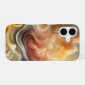 Whispers of Light Golden Abstract Cloud Flow iPhone 16 Hoesje (Achterkant horizontaal)