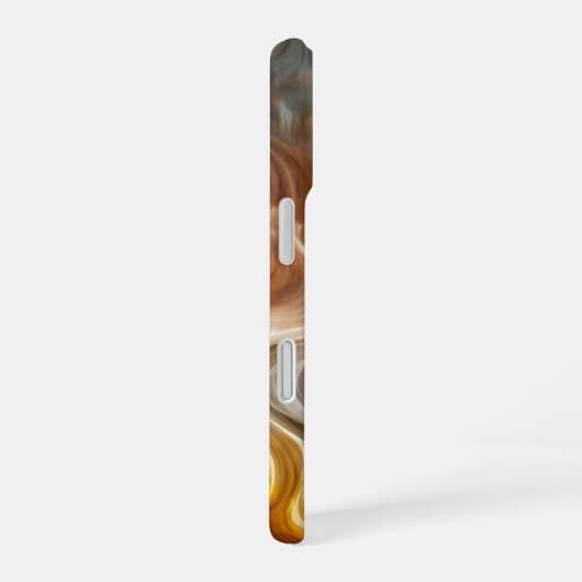 Whispers of Light Golden Abstract Cloud Flow iPhone 16 Hoesje (Rechterkant)