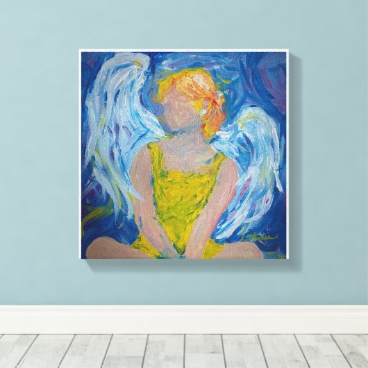 "Whispers of Love" Engel Canvas Print (Insitu (Houten vloer))