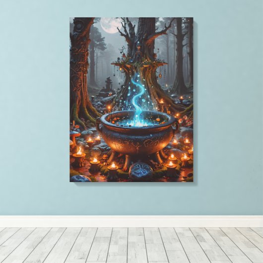 Whispers of Magic Beneath the Moon Canvas Afdruk (Insitu (Houten vloer))