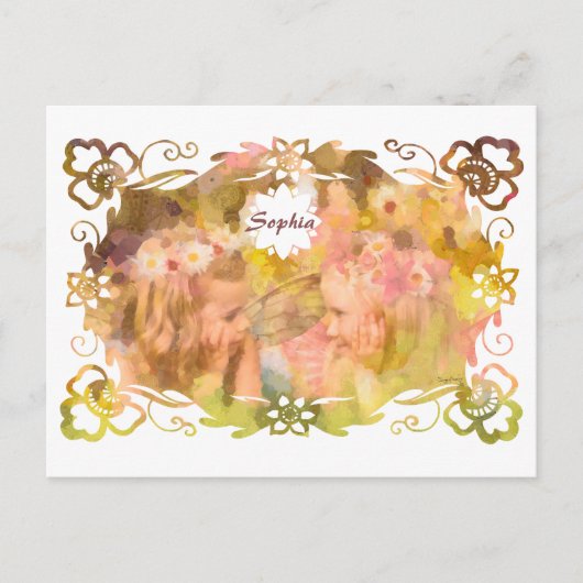 Whispers of Magic: Two Fairy Friends in a Garden Briefkaart (Voorkant)