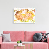 Whispers of Magic: Two Fairy Friends in a Garden Canvas Afdruk (Insitu (Woonkamer))