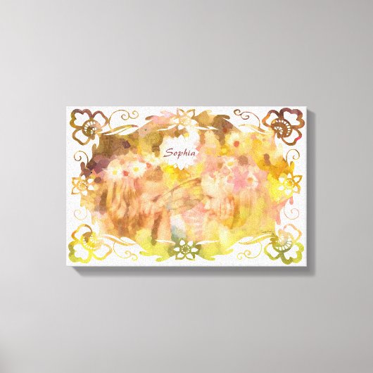 Whispers of Magic: Two Fairy Friends in a Garden Canvas Afdruk (Voorkant)