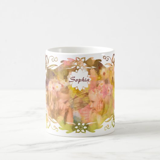 Whispers of Magic: Two Fairy Friends in a Garden Koffiemok (Center)