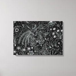 Whispers of nature. Botanical line art. Canvas Afdruk