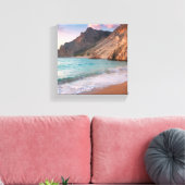 Whispers of Natuur - Schilderachtig strand en berg Canvas Afdruk (Insitu (Woonkamer))