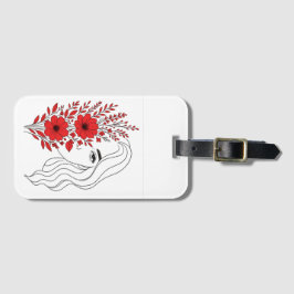 Whispers of Natuur - Vrouwelijke schoonheid in blo Bagagelabel