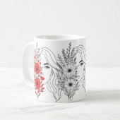 Whispers of Natuur - Vrouwelijke schoonheid in blo Koffiemok (Voorkant links)