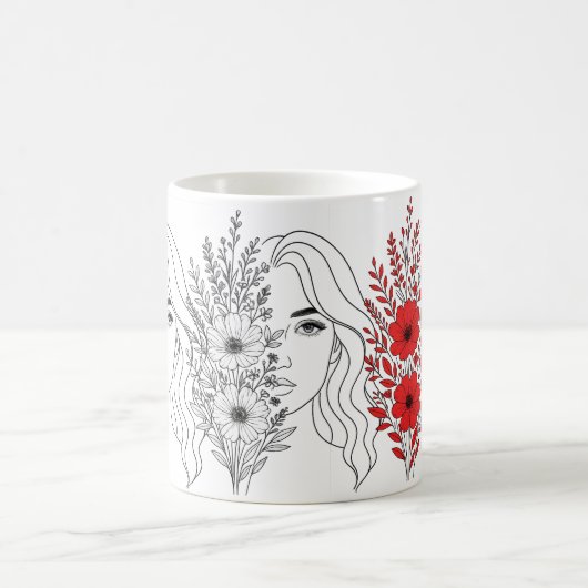 Whispers of Natuur - Vrouwelijke schoonheid in blo Koffiemok (Center)