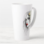 Whispers of Natuur - Vrouwelijke schoonheid in blo Latte Mok (Rechterhoek)